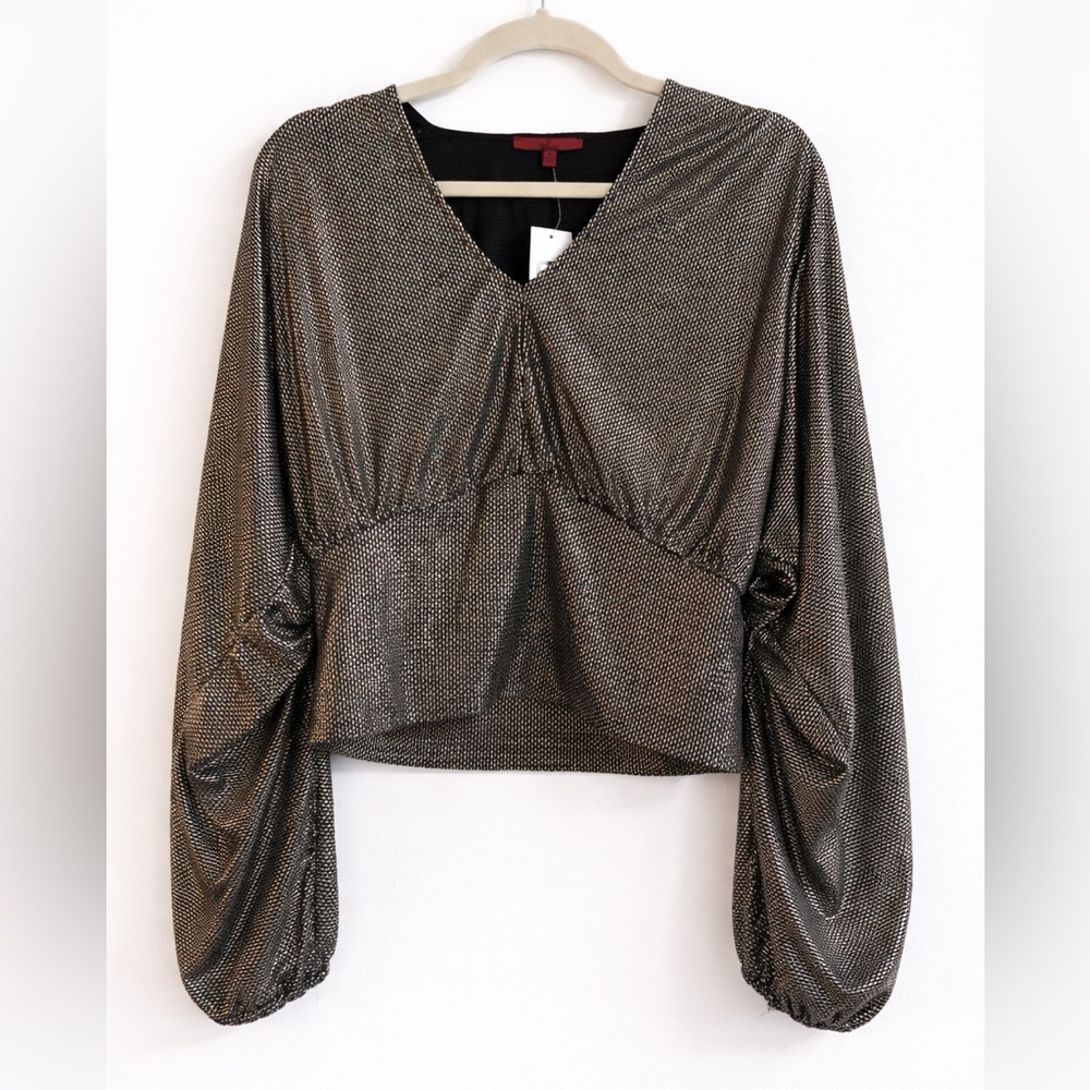 Gold Metallic Blouse Size M